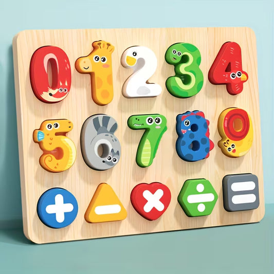 Wood Counting Board 0-9