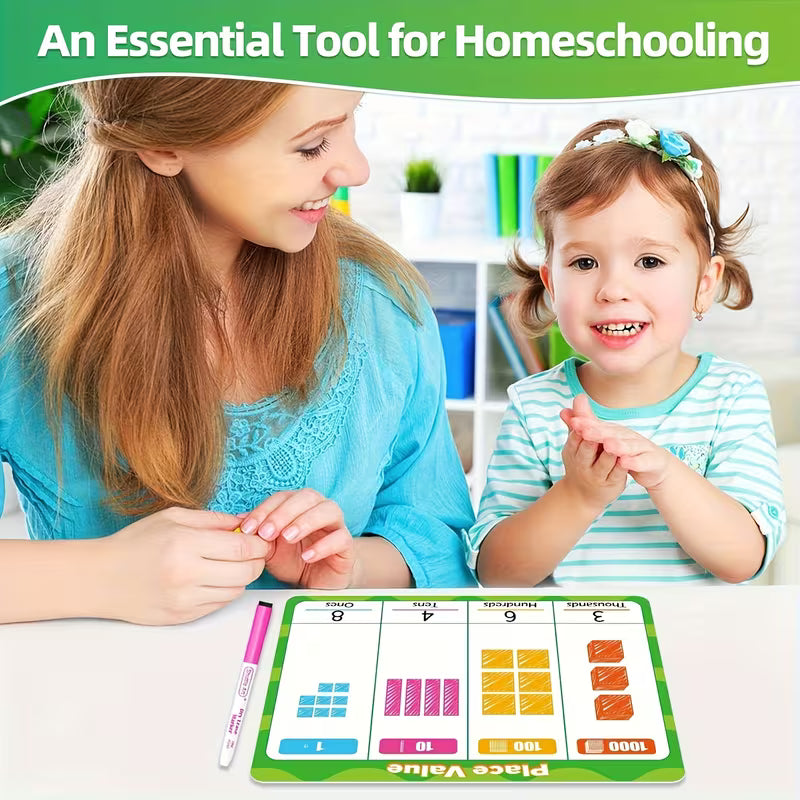 Place Value Mats (with Whiteboard Marker/Eraser)
