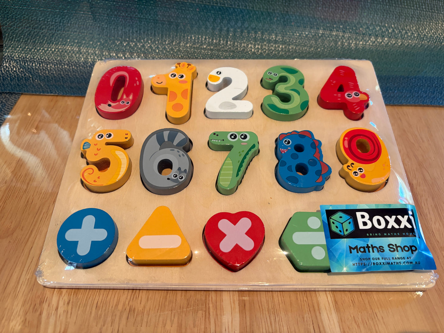 Wood Counting Board 0-9