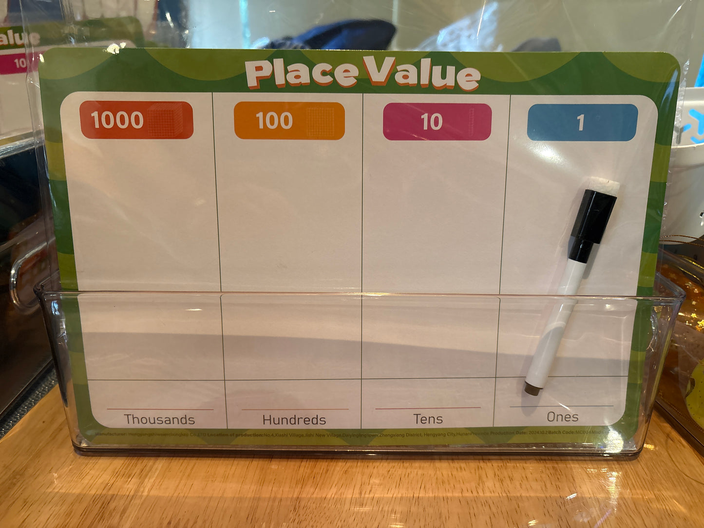 Place Value Mats (with Whiteboard Marker/Eraser)
